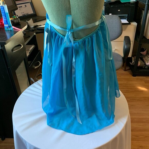 Baby Doll Dreamgirl Lingerie 3 Karat Gem Chiffon Halter Jewel Trim Sz Large - Picture 7 of 10